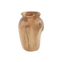 Teak Rustic Flower Vase - 12"H