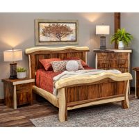 Live Edge Golden Walnut Panel Bed