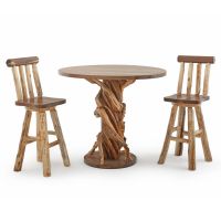 Black Walnut & Rustic Cedar Log Swivel Barstool