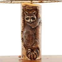 Hand Carved Raccoon Detail