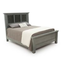 Rustic Corrugated Barnwood Bed - Weathered Gray