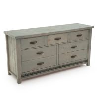 Cottage Gray Corrugated 7 Drawer Barnwood Dresser