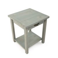 Cottage Grey 1 Drawer Open Shelf Barnwood Nightstand