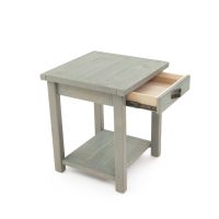 Cottage Grey 1 Drawer Open Shelf Barnwood Nightstand