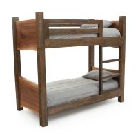 Rustic Live Edge Walnut Panel Bunk Bed