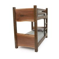 Rustic Live Edge Walnut Panel Bunk Bed