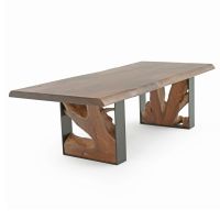 The Root Solid Wood Coffee Table - Black Walnut - Live Edge - Natural Clear