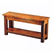 Western Diamond Nail Head Hammered Copper Sofa Table