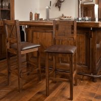Western Winds Bar Stools in Antique Barnwood Finish