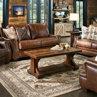 Western Winds Weathered Wood Trestle Coffee Table - Antique Barnwood Finish