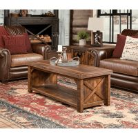 Western Winds Barn Door Style Coffee Table in Antique Barnwood