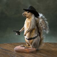 Gunslinger Squirrel Taxidermy Mount