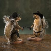 Gunslinger Squirrel Taxidermy Mounts