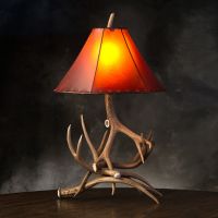 Real Antler Table Lamp - Amber Shade