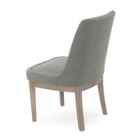 Wingback Birch Upholstered Dining Chair - Flannel Grey Fabric