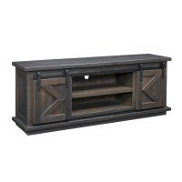 Winslow Rustic Barn Door Reclaimed TV Stand - Creek Slate Finish