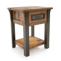 Winter Forest Rustic 1 Drawer Barnwood Nightstand