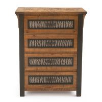 Winter Forest Rustic Barnwood 4 Drawer Chest
