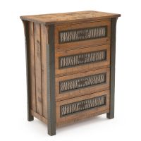 Winter Forest Rustic Barnwood 4 Drawer Chest