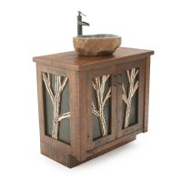 Winter Forest Rustic Vanity - 36" - Sink Center - Antique Barnwood Finish