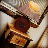 Lodge Copper Shaded Mesquite Log Table Lamp