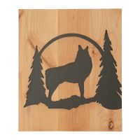 Wolf on Pine Panel