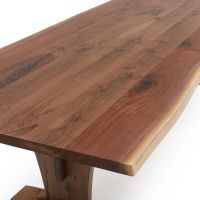 Wood Creek Gateway Live Edge Dining Table - Black Walnut - Natural Clear Finish