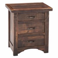 Woodland Park Rustic 3 Drawer Nightstand