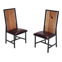 Woodland Industrial Style Dining Side Chairs - Cherry