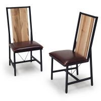 Woodland Industrial Style Dining Side Chairs - Maple
