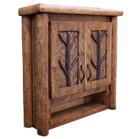 Woodland Forest Log Over Toilet Cabinet in Barnwood Lager Finish