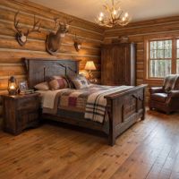 Rustic Nightstand: Some lifestyle images are created with AI for visualization purposes. Crafted from natural solid wood, each piece is unique and will vary.