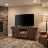 Rustic TV Stand: Some lifestyle images are created with AI for visualization purposes. Crafted from natural solid wood, each piece is unique and will vary.