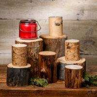 Rustic Aspen Log Risers-Dark
