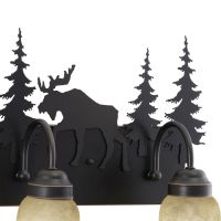 Yellowstone 3-Light Moose Burnished Bronze Vanity Light