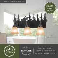 Yellowstone 3-Light Moose Burnished Bronze Vanity Light