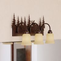 Yellowstone 3-Light Moose Burnished Bronze Vanity Light