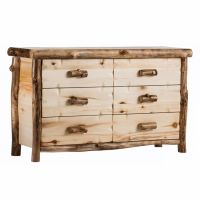 Yellowstone Aspen 6 Drawer Log Dresser