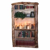 Yellowstone Rustic Aspen Log Bookcase
