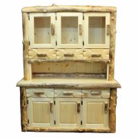 Yellowstone Rustic Aspen Log Buffet & Hutch