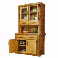 Yellowstone Rustic Aspen Log Buffet & Hutch