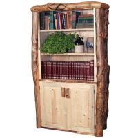 Optional doors on lower half of bookcase in light aspen