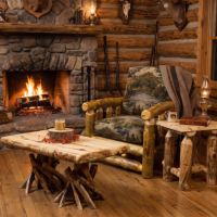 Rustic Log Chair: Some lifestyle images are created with AI for visualization purposes. Crafted from natural solid wood, each piece is unique and will vary.
