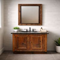 Mirror: Some lifestyle images are created with AI for visualization purposes. Crafted from natural solid wood, each piece is unique and will vary.