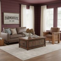Barnwood Coffee Table: Some lifestyle images are created with AI for visualization purposes. Crafted from natural solid wood, each piece is unique and will vary.