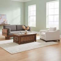 Barnwood Coffee Table: Some lifestyle images are created with AI for visualization purposes. Crafted from natural solid wood, each piece is unique and will vary.