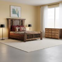 Rustic Panel Bed: Some lifestyle images are created with AI for visualization purposes. Crafted from natural solid wood, each piece is unique and will vary.