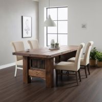 Barnwood Table: Some lifestyle images are created with AI for visualization purposes. Crafted from natural solid wood, each piece is unique and will vary.