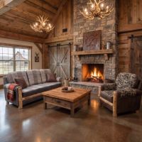 Barnwood Coffee Table: Some lifestyle images are created with AI for visualization purposes. Crafted from natural solid wood, each piece is unique and will vary.