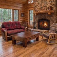 Barn Wood Coffee Table: Some lifestyle images are created with AI for visualization purposes. Crafted from natural solid wood, each piece is unique and will vary.